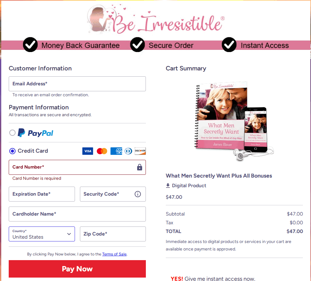 What Men Secretly Want Checkout